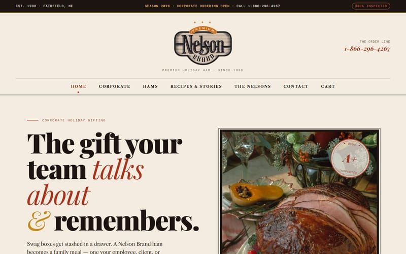 Premium Nelson Brand website built by Wallman Solutions